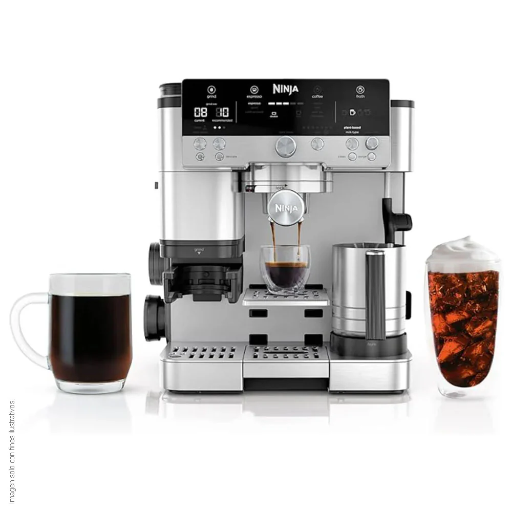 Maquina cafetera 3 en 1 ES601Ninja Serie Premier, cappuccino, cold brew y espresso con molinillo y espumador de leche integrados, fácil de usar y 4 preajustes automáticos de espuma color plata - Image 3