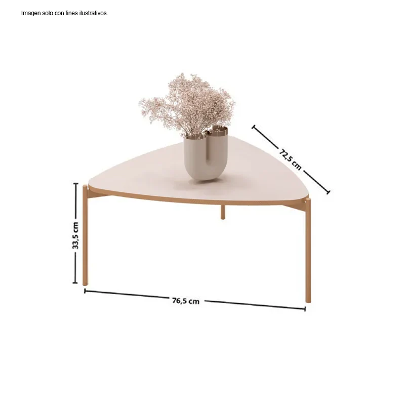 Mesa de centro ISSA Off White 34493.174 color blanco roto, dorado. MDF - Image 3