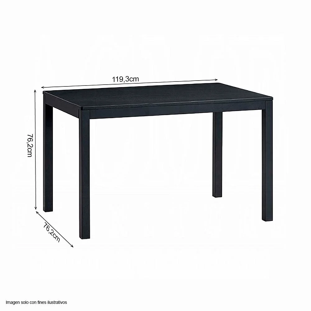 Mesa de comedor 4 puestos + silla Briar color negro - Image 5