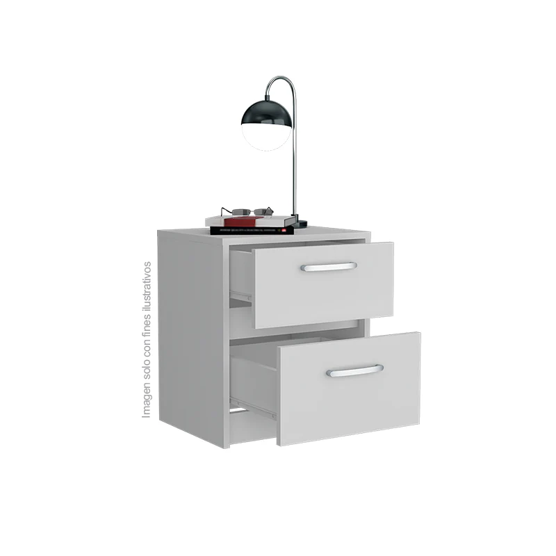 Mesa de noche Argento Color blanco MQZ MLB 8073 2 cajones. - Image 2