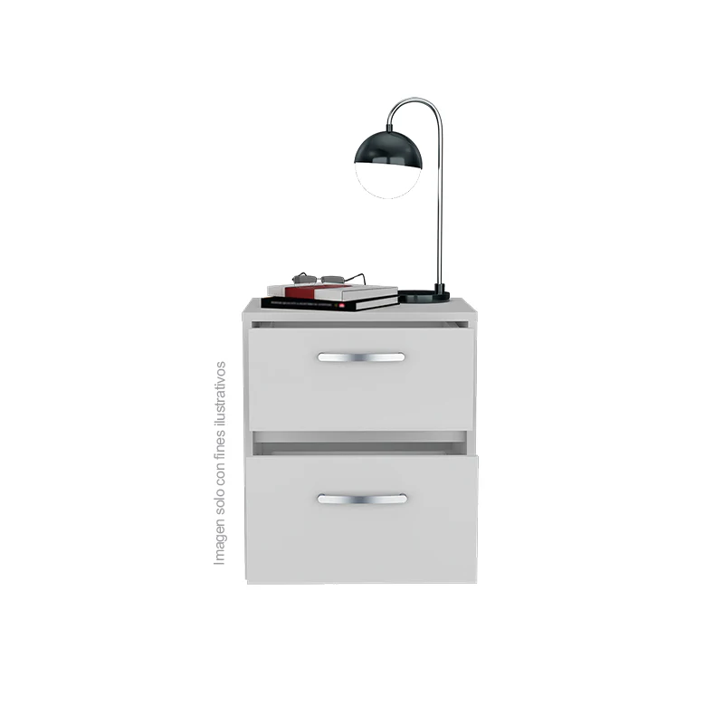 Mesa de noche Argento Color blanco MQZ MLB 8073 2 cajones. - Image 3