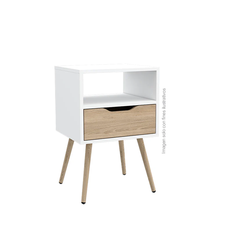Mesa de noche OTOM, MBR 6077 color Rovere blanco - Image 2