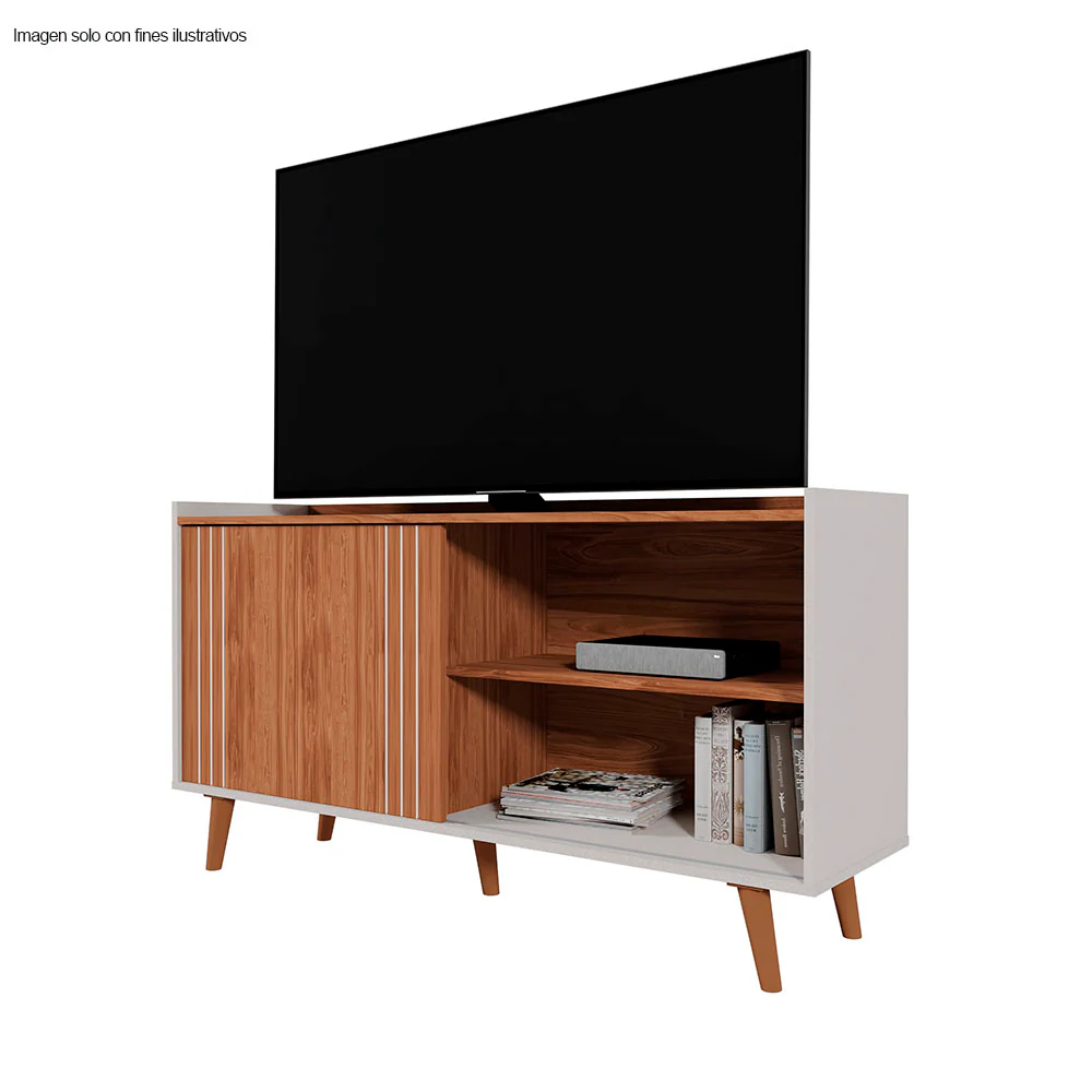 Mesa para TV hasta 50" modelo New Austin color canela miel / perla metalizada - Image 2