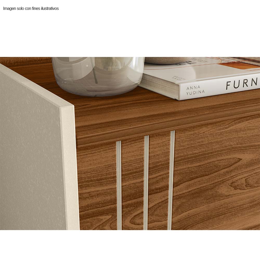 Mesa para TV hasta 50" modelo New Austin color canela miel / perla metalizada - Image 5