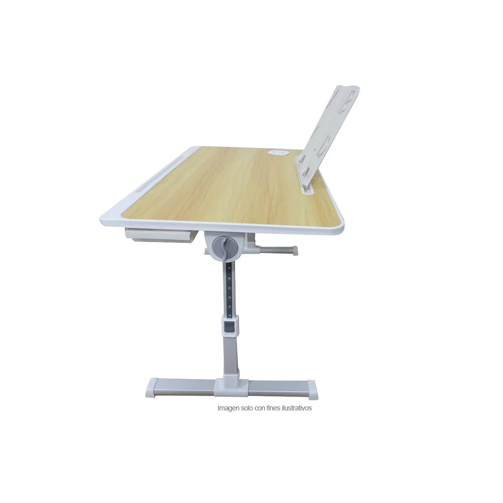 Mesa plegable MF1 para laptop con puerto USB, color roble - Image 4