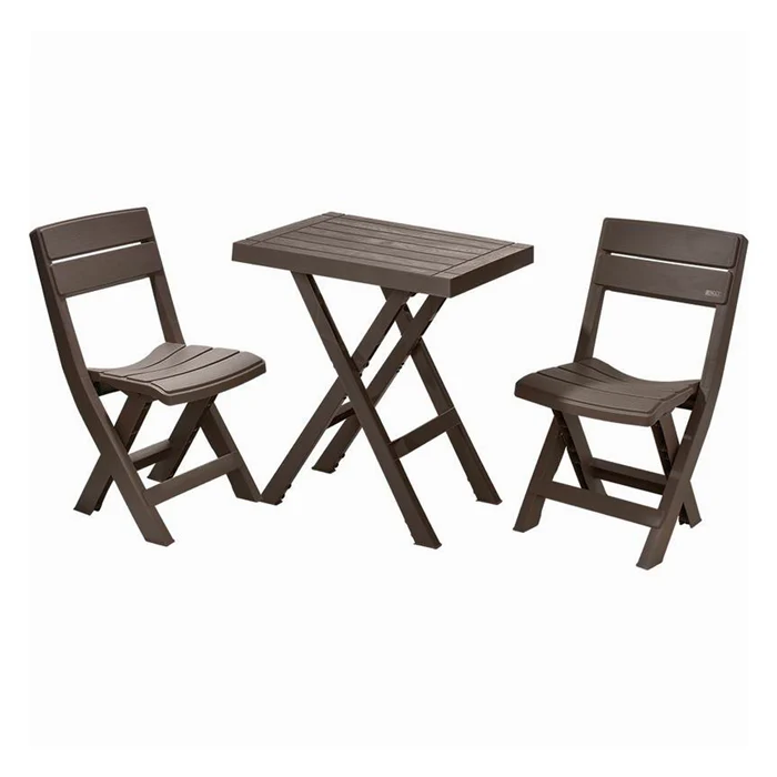 Mesa rectangular plegable + 2 sillas plegables Mocca 13010-XP.