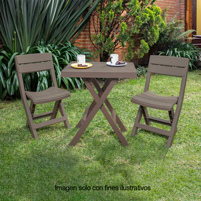 Mesa rectangular plegable + 2 sillas plegables Mocca 13010-XP. - Image 5