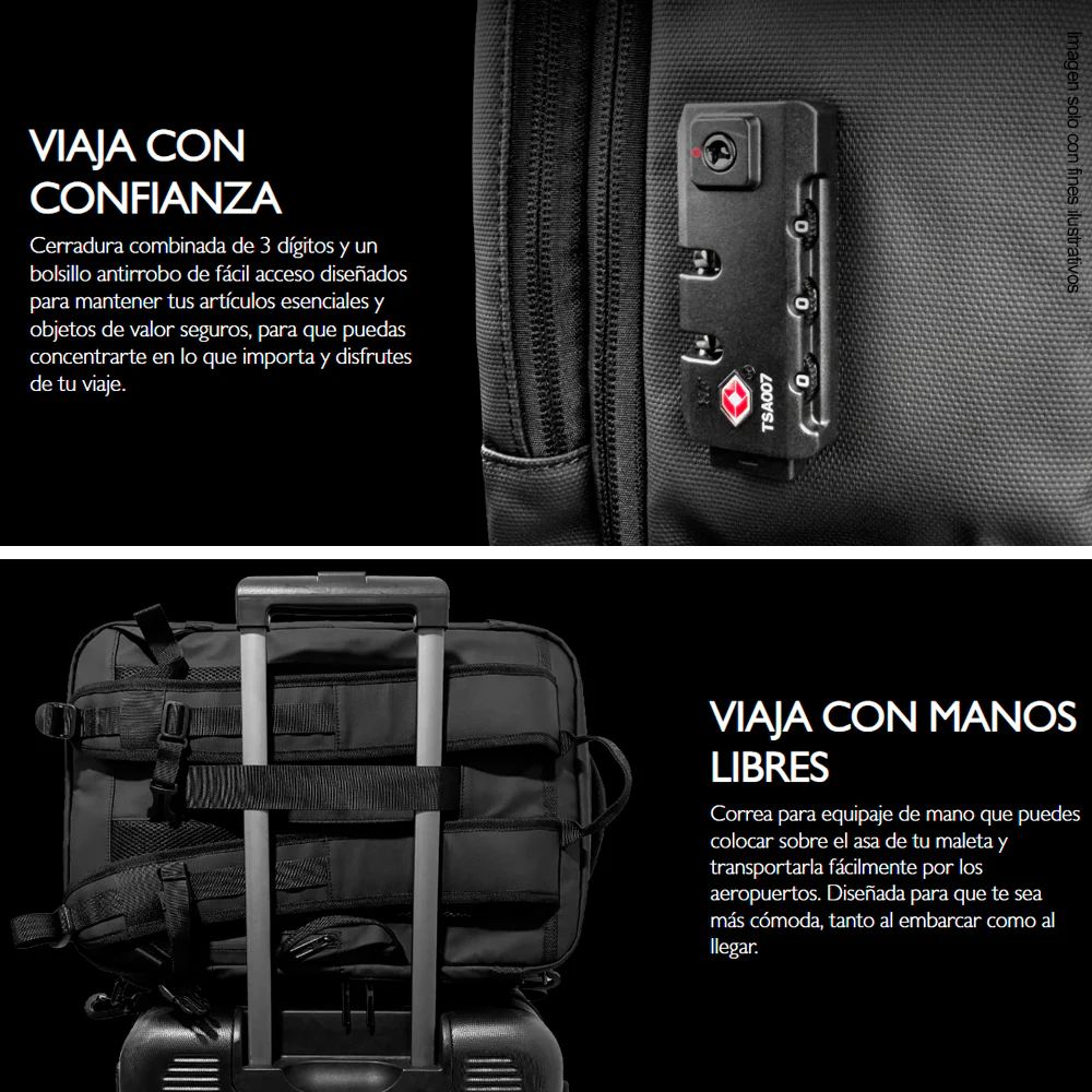 Mochila de viaje para laptop 17” 2en 1 Nomad KNB-950 Klip, con puerto de carga USB - Image 4