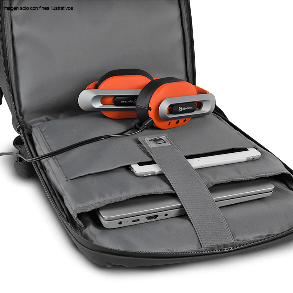 Mochila para laptop 15,6” y Tablet hasta 13” KNB-905GR Klip, Color gris - Image 3
