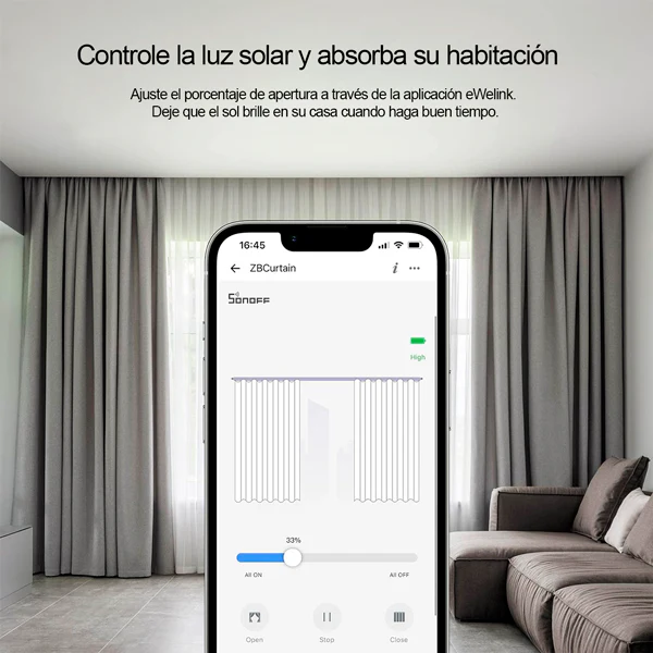Motor para cortina tradicional Sonoff Zigbee ZBCURTAIN Smart. - Image 3