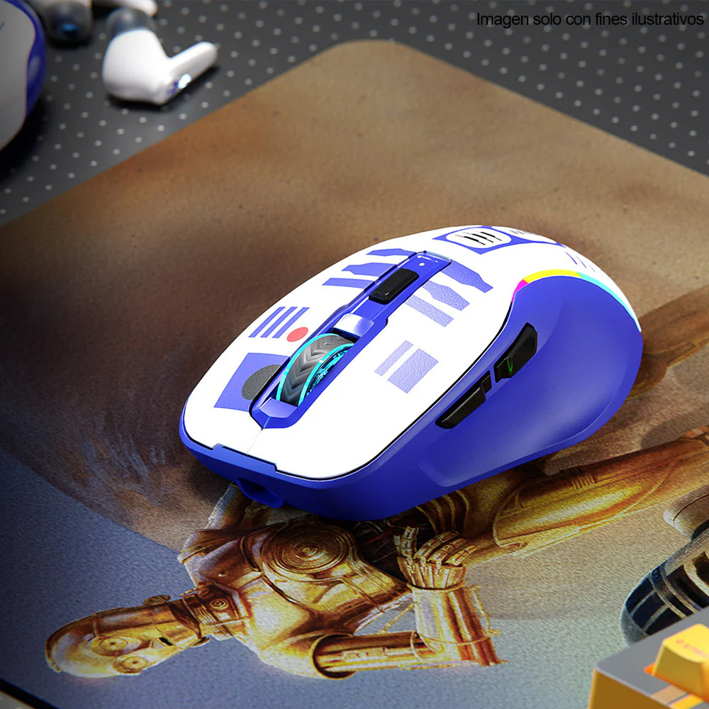 Mouse Gaming inalámbrico RGB,10000DPI R2-D2 ID011PGL23 (PMO-S204DR)