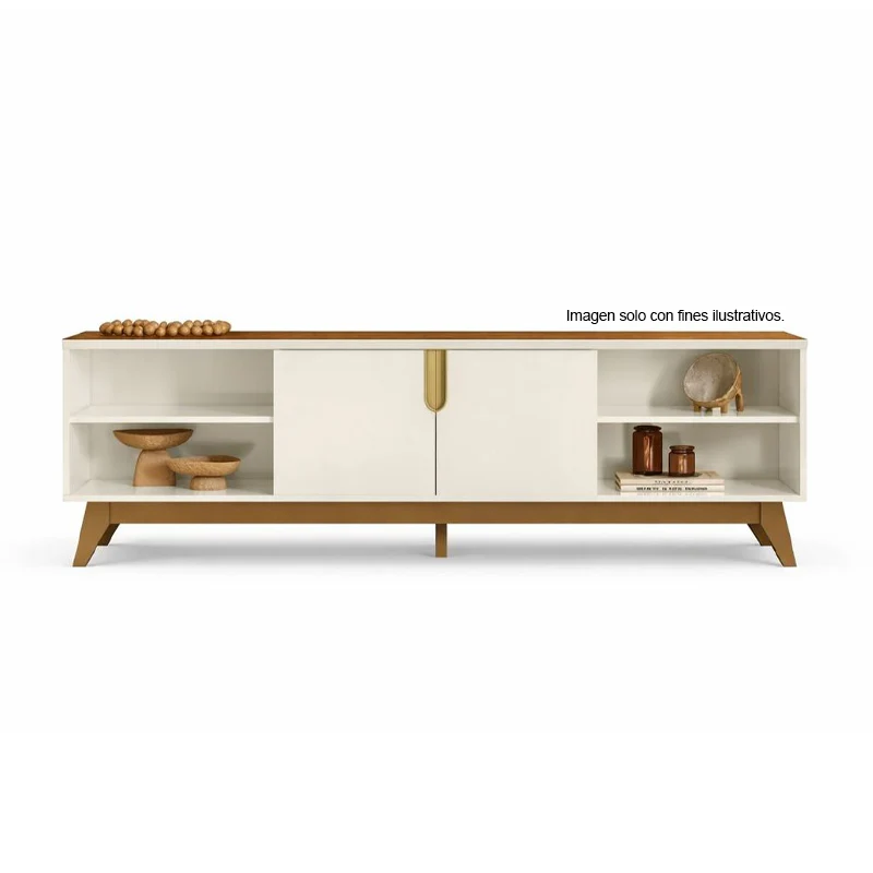 Mueble para TV Bancada Campinas soporta 75" color off white/almendra - Image 2