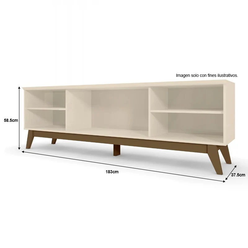 Mueble para TV Bancada Campinas soporta 75" color off white/almendra - Image 3