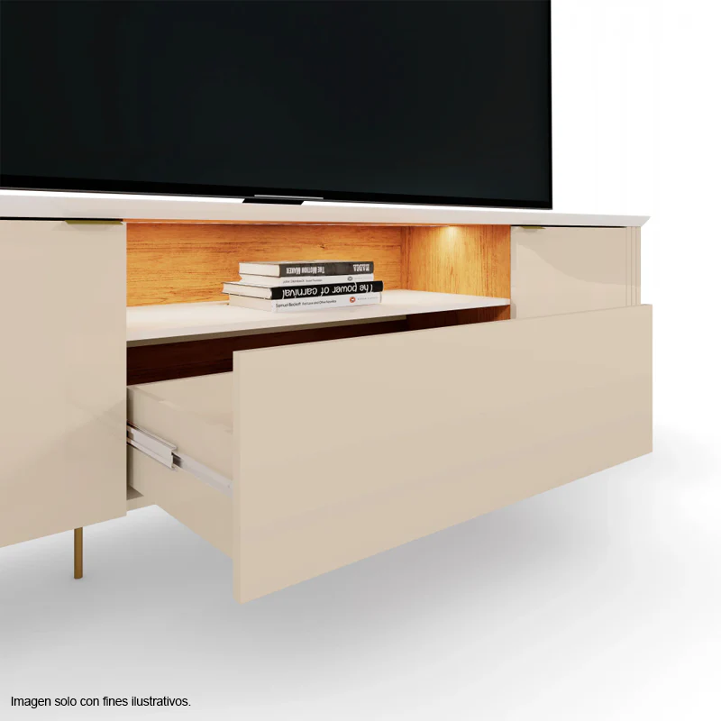 Mueble para TV Bancada Dourados soporta 75" color gris oscuro/canela - Image 3