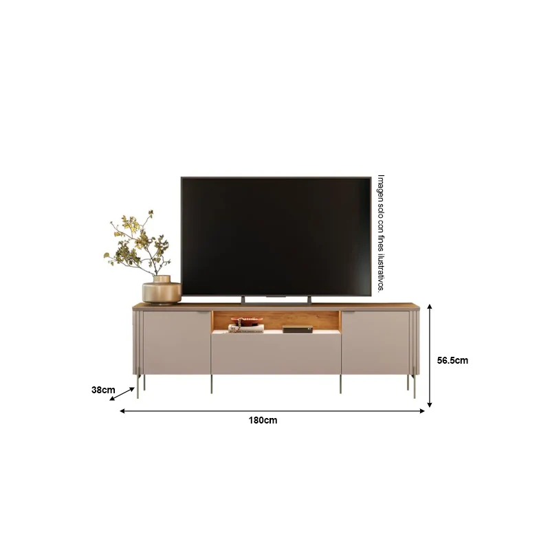 Mueble para TV Bancada Dourados soporta 75" color gris oscuro/canela - Image 4