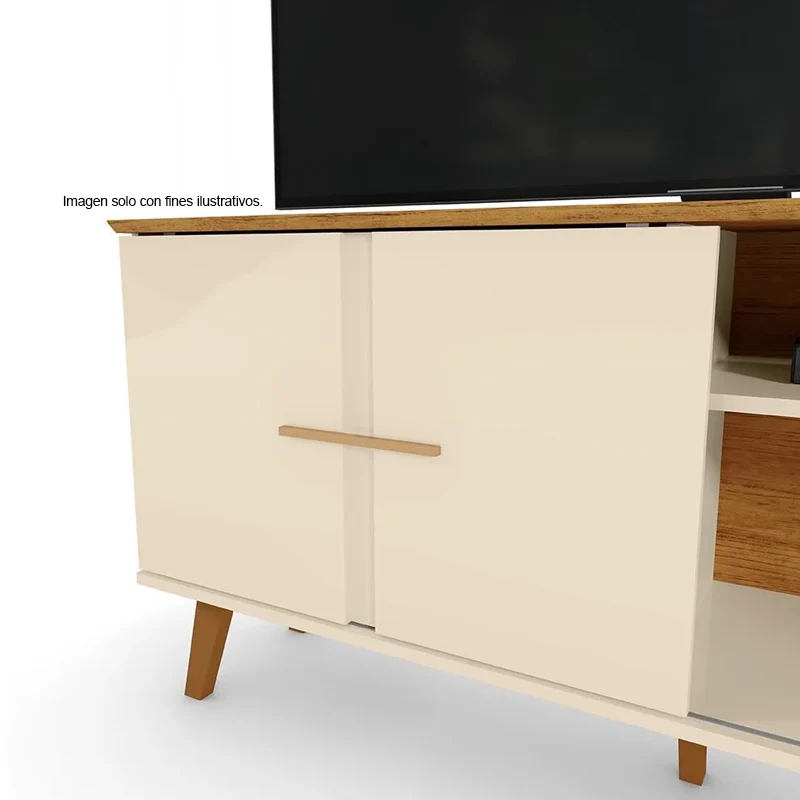 Mueble para TV Bancada Ilheus soporta 55" color off white/canela - Image 2