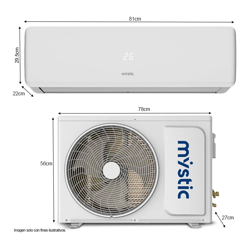 Aire acondicionado, Split, 12000 BTU, MY-ASR1876, Mystic, flujo de aire 4D, filtro de salud, tuberia 100% cobre, protección anticorrosiva Dual Golden Finn. - Image 3