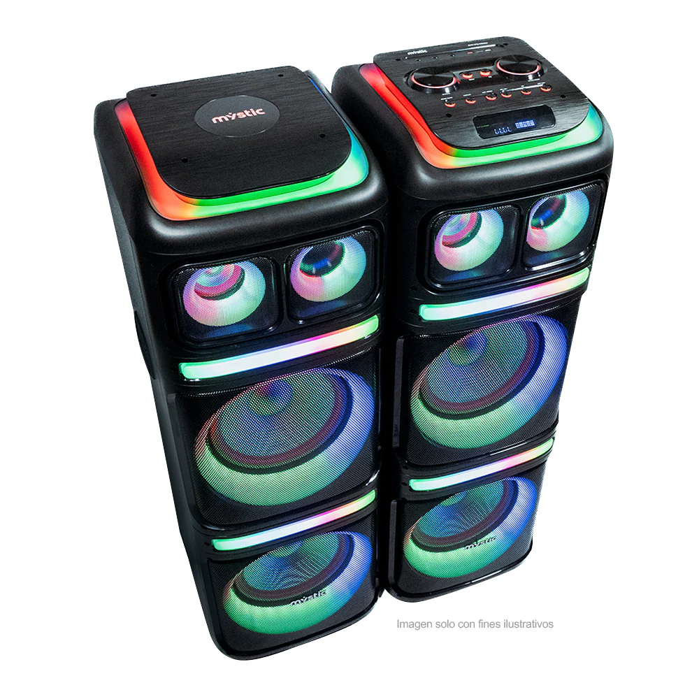 Sound max MY-PS492U Mystic, audio con Bluetooth, micrófono inalámbrico UHF, Radio FM, Luz LED. 120W RMS x 2 - Image 2