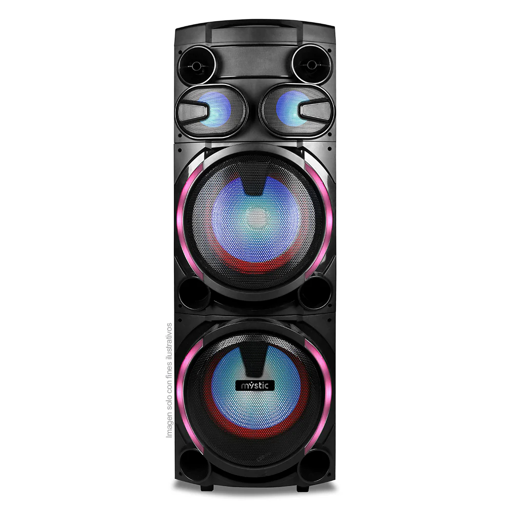 Party icon one , MY-PST1225 Mystic, audio con Bluetooth, Micrófono inalámbrico UHF, Radio FM, Luz LED. 150W RMS - Image 2