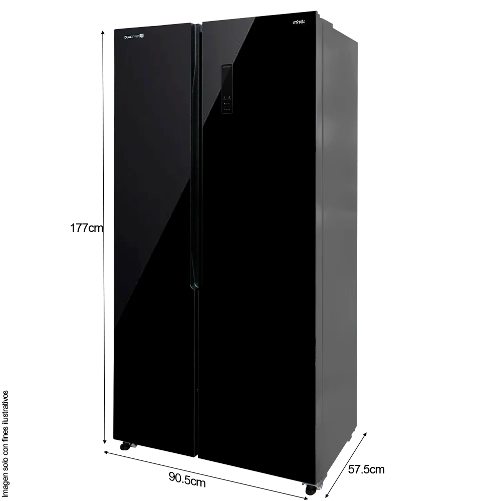 Refrigeradora 15.62pc RF-NV-SB471LSS Side By Side color negro, compresor inverter - Image 2