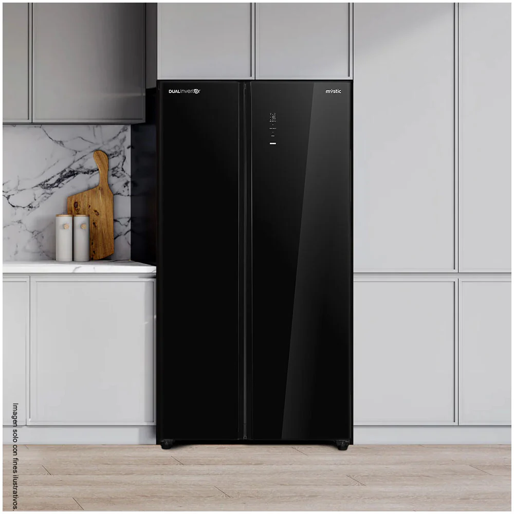 Refrigeradora 19.6pc RF-NV-SB530LSS Mystic Side by side Dual Inverter, No Frost, color negro, control digital externo de temperatura, multi air flow, bloqueo de niños. - Image 3