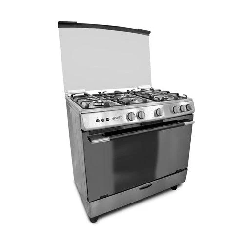 Estufa a gas de 36" NPX-9061TV 5 quemadores Nisato, rostizador mesa de acero inoxidable