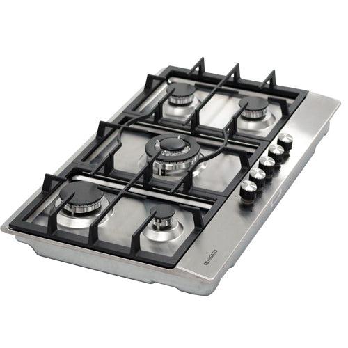 Estufa empotrable de gas, 5 quemadores, NPCT-76PRODM, Nisato, acero inoxidable, 30” - Image 2
