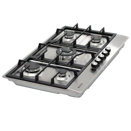 Estufa Empotrable a Gas, 36”, NPCT-90PRODM, Nisato, 5 quemadores con quemador central doble llama y parrillas de hierro colado, Acero inoxidable - Image 2