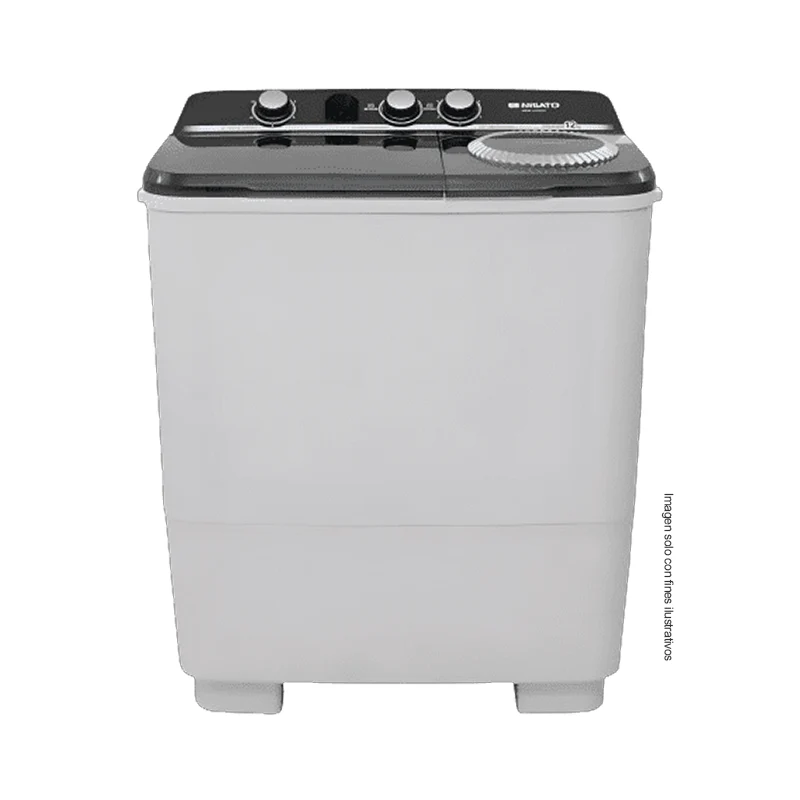 Lavadora Semiautomática, 12 kg, NWM-1210XL, Nisato, Doble tina con bomba de expulsión, Color blanco