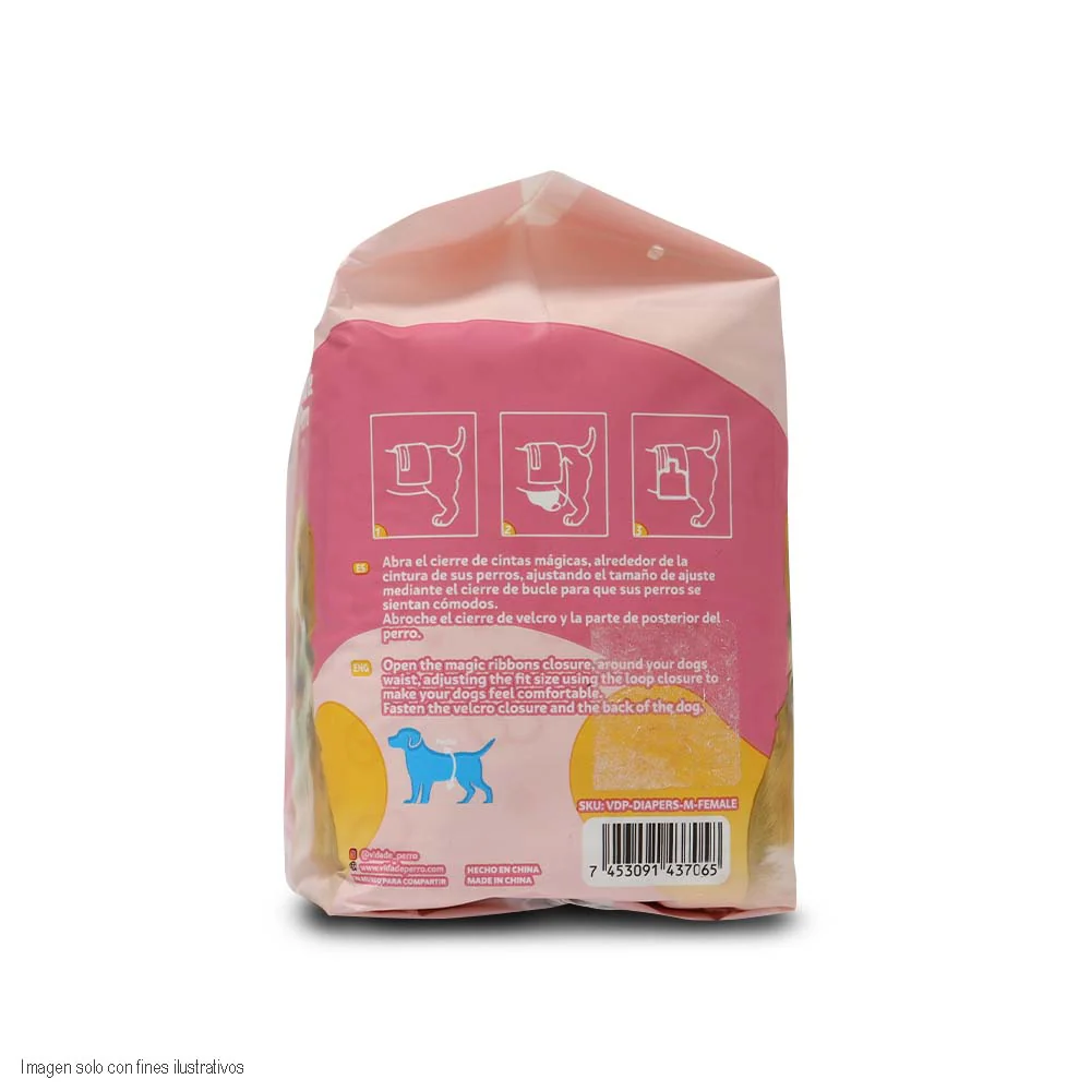Pañales desechables grandes para hembras VDP-DIAPERS-L-FEMALE 10pz - Image 2