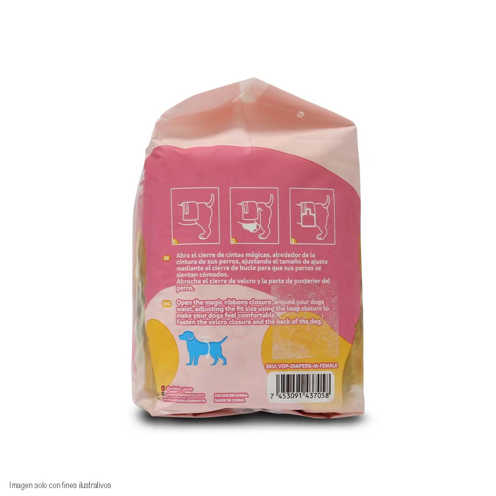 Pañales desechables medianos para hembras VDP-DIAPERS-M-FEMALE 10pz - Image 2