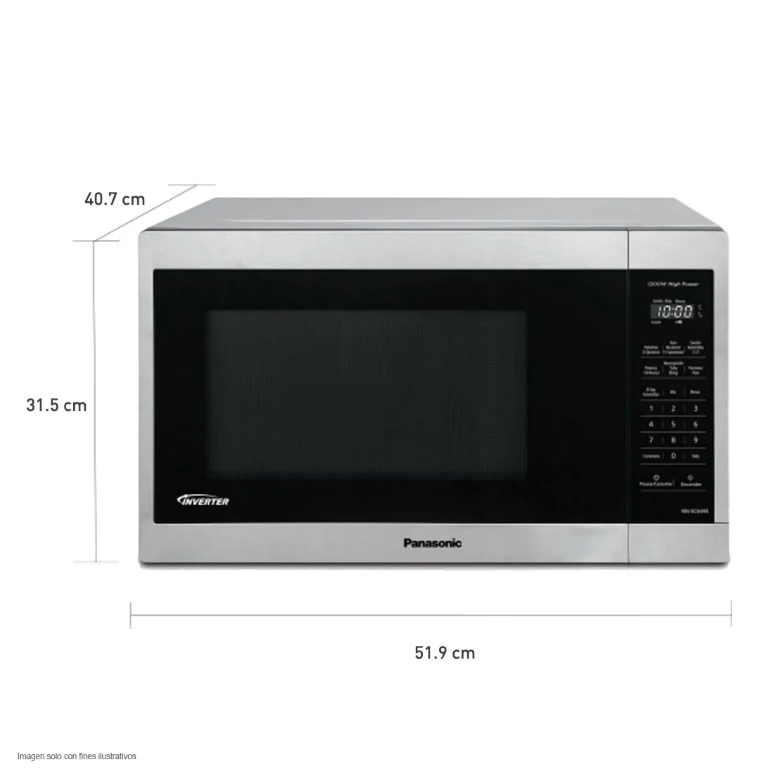 Microondas 1.3pc NN-SC649SRFH Panasonic Inverter 10 niveles de potencia 1200W - Image 3