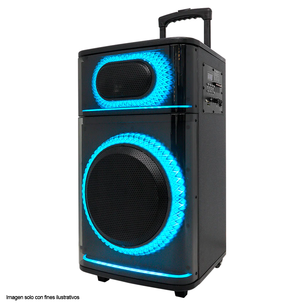 Parlante activo Out Max MY-PS606T-LA-BR, Mysctic, 40W RMS, hasta 4 horas de reproducción, Luz LED, Micrófono inalámbrico UHF, Bluetooth TWS, radio FM. - Image 2