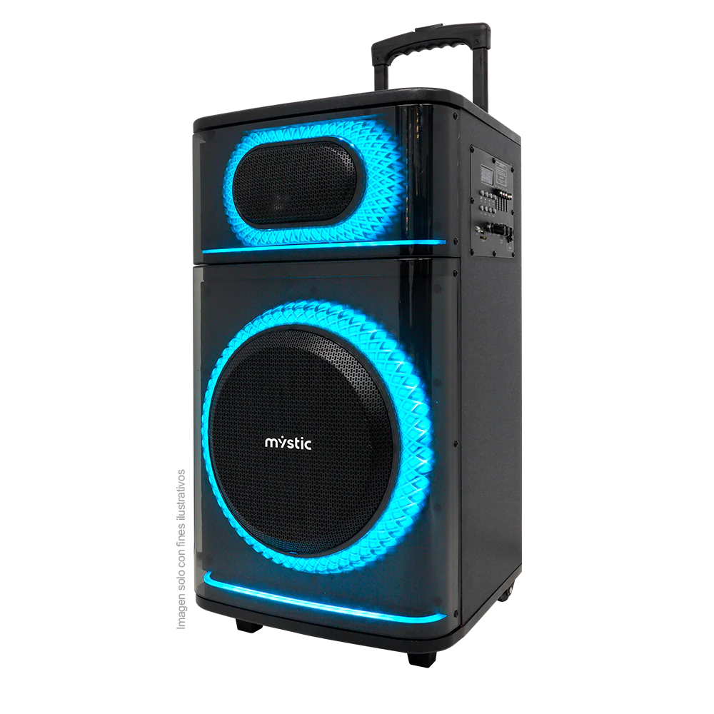 Parlante activo Out Max MY-PS606T-LA-BR, Mysctic, 40W RMS, hasta 4 horas de reproducción, Luz LED, Micrófono inalámbrico UHF, Bluetooth TWS, radio FM. - Image 3