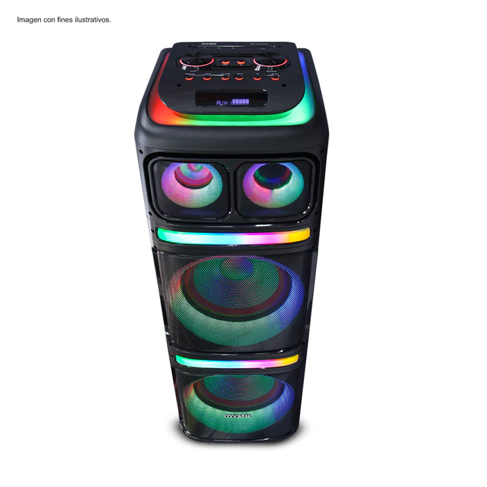 Party icon two ,MY-PS1245U Mystic, audio con Bluetooth, Micrófono inalámbrico UHF,Radio FM,Luz LED, 150W RMS - Image 2