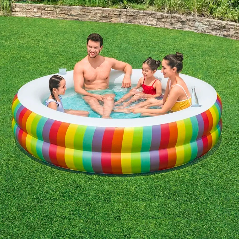 Piscina redonda inflable 54443 color arcoíris 2.06 metros x 51cm Bestway - Image 2
