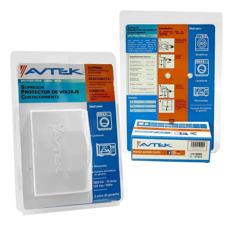AVTEK PROTECTOR LINEA BLANCA 15A SPC-PTED-1T515/PTED-1821 - Image 2