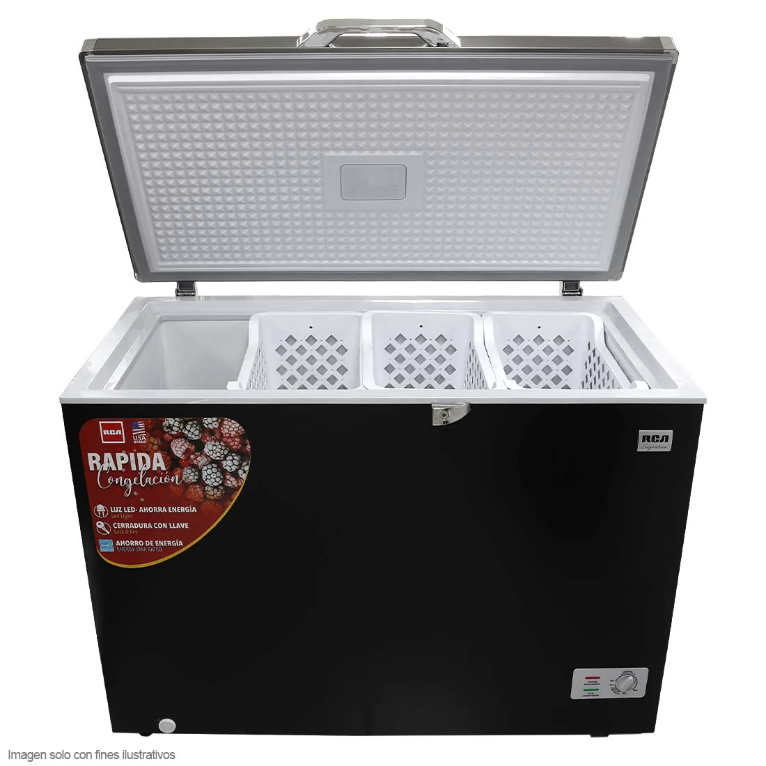 Congelador Horizontal 11pc RCSF110DA RCA luz LED cierre con llave  3 canastas - Image 2