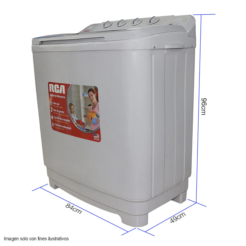 Lavadora Semiautomática 11,5 kg RCA RCWM115 color gris - Image 4