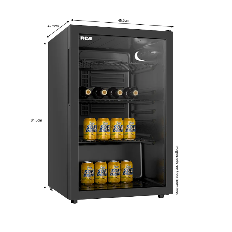 Refrigeradora Minibar 3.3pc, RCBC90 RCA, puerta de vidrio templado. - Image 2
