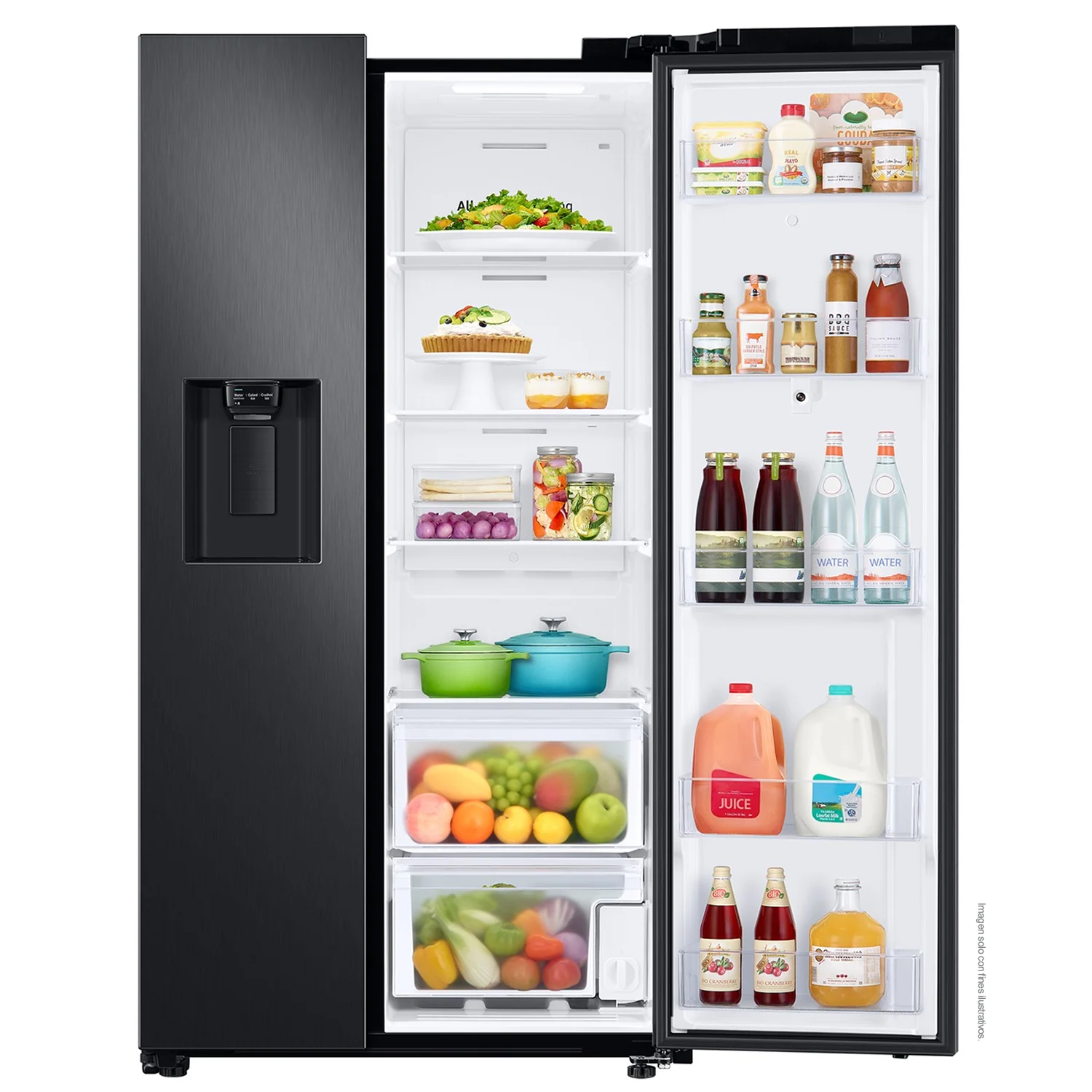 Refrigeradora 27pc, Side by Side  RS27T5561B1/AP, Samsung,  silver  family hub fam - Image 4