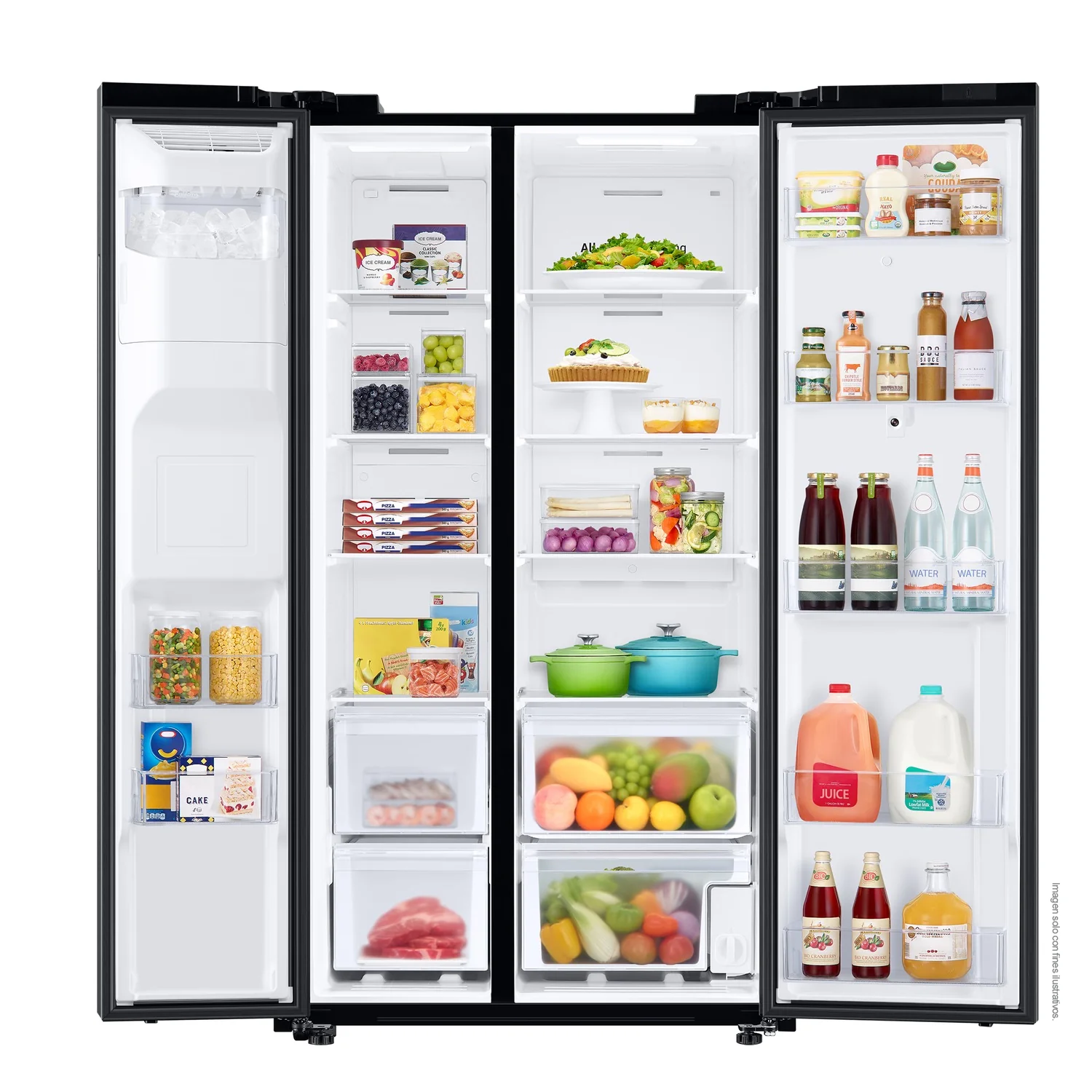 Refrigeradora 27pc, Side by Side  RS27T5561B1/AP, Samsung,  silver  family hub fam - Image 6