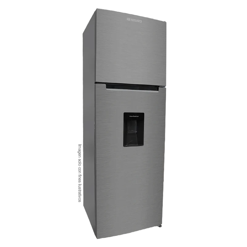 Refrigeradora 8.6pc NRF-288SWDHM Nisato, Top Mount color gris, bandeja de vidrio templado - Image 2