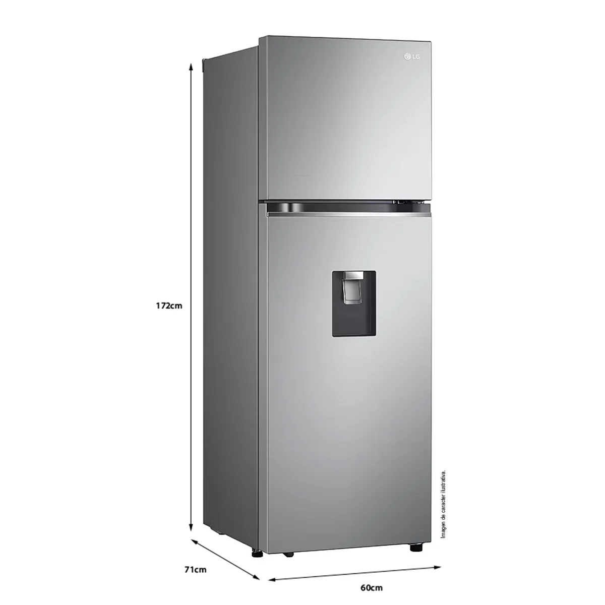 Refrigeradora 11pc, VT34WPP, LG color gris, con dispensador de agua, Linear Coolong Smart Diagnosis. - Image 3