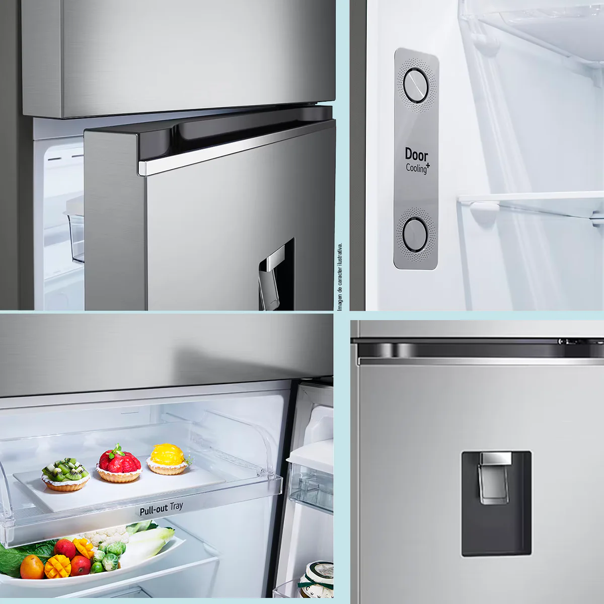 Refrigeradora 11pc, VT34WPP, LG color gris, con dispensador de agua, Linear Coolong Smart Diagnosis. - Image 4