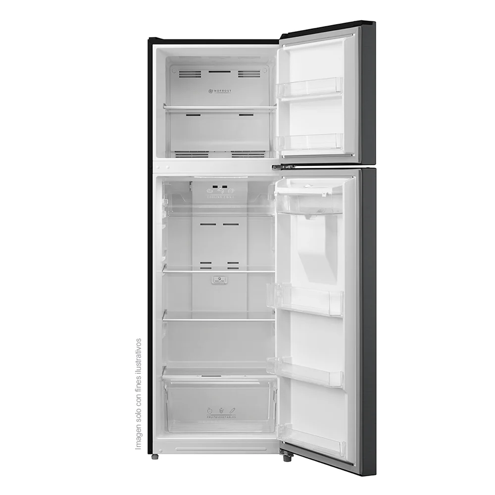 Refrigeradora 11.94pc RF-NV359LSS Mystic Top Mount, Inverter, No Frost, color gris nublado, dispensador de agua, control electrónico de temperatura - Image 2