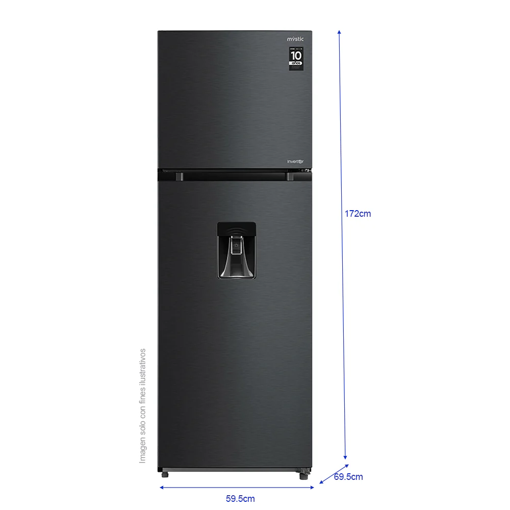 Refrigeradora 11.94pc RF-NV359LSS Mystic Top Mount, Inverter, No Frost, color gris nublado, dispensador de agua, control electrónico de temperatura - Image 3