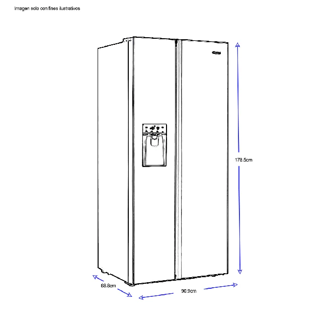Refrigeradora 19.5pc Side By Side RS19W6WSN HISENSE inverter - Image 2
