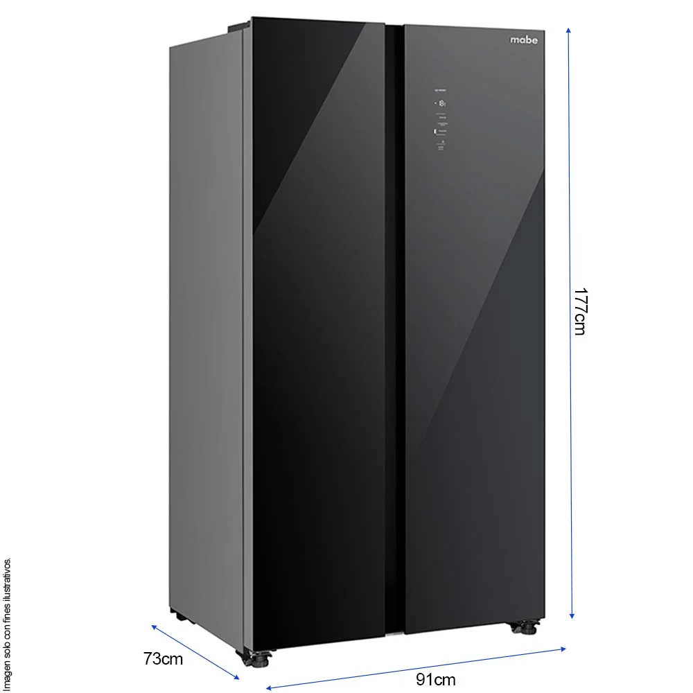 Refrigeradora 22pc Side By Sade MSM631LKLNG0 Mabe color Black glass TecInverter - Image 2