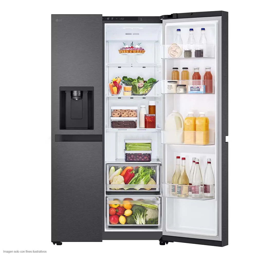 Refrigeradora 22pc Side By Side VS25LQIK de LG, color negro mate Smart inverter dispensador de agua - Image 3